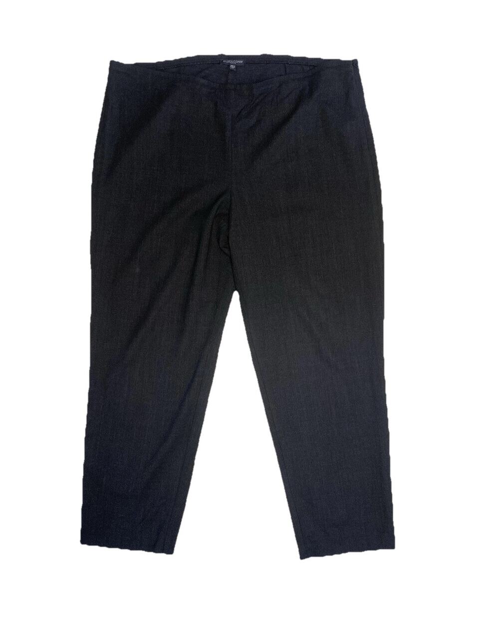 Eileen Fisher Dress Pants Womens Size Petite Large PL Wool Charcoal Gray Slacks